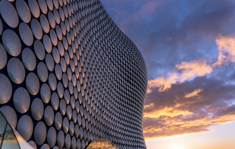 A building that has a lot of circles on it